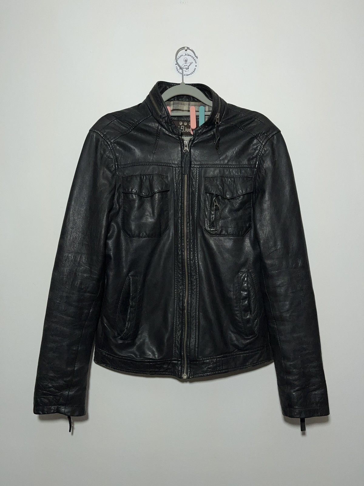 Genuine Leather Helium vintage leather zip jacket avant garde cargo y2k ...