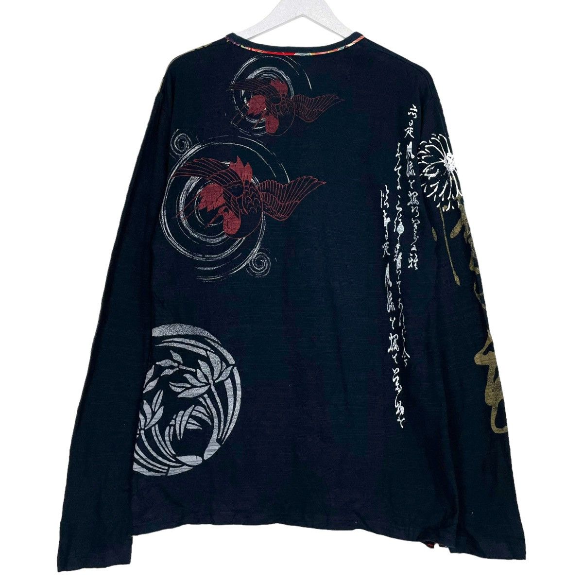 Indigo × Japanese Brand 💥JAPANESE SUKAJAN LONGSLEEVE FULL PRINTED TSHIRT Size US L / EU 52-54 / 3 - 6 Thumbnail