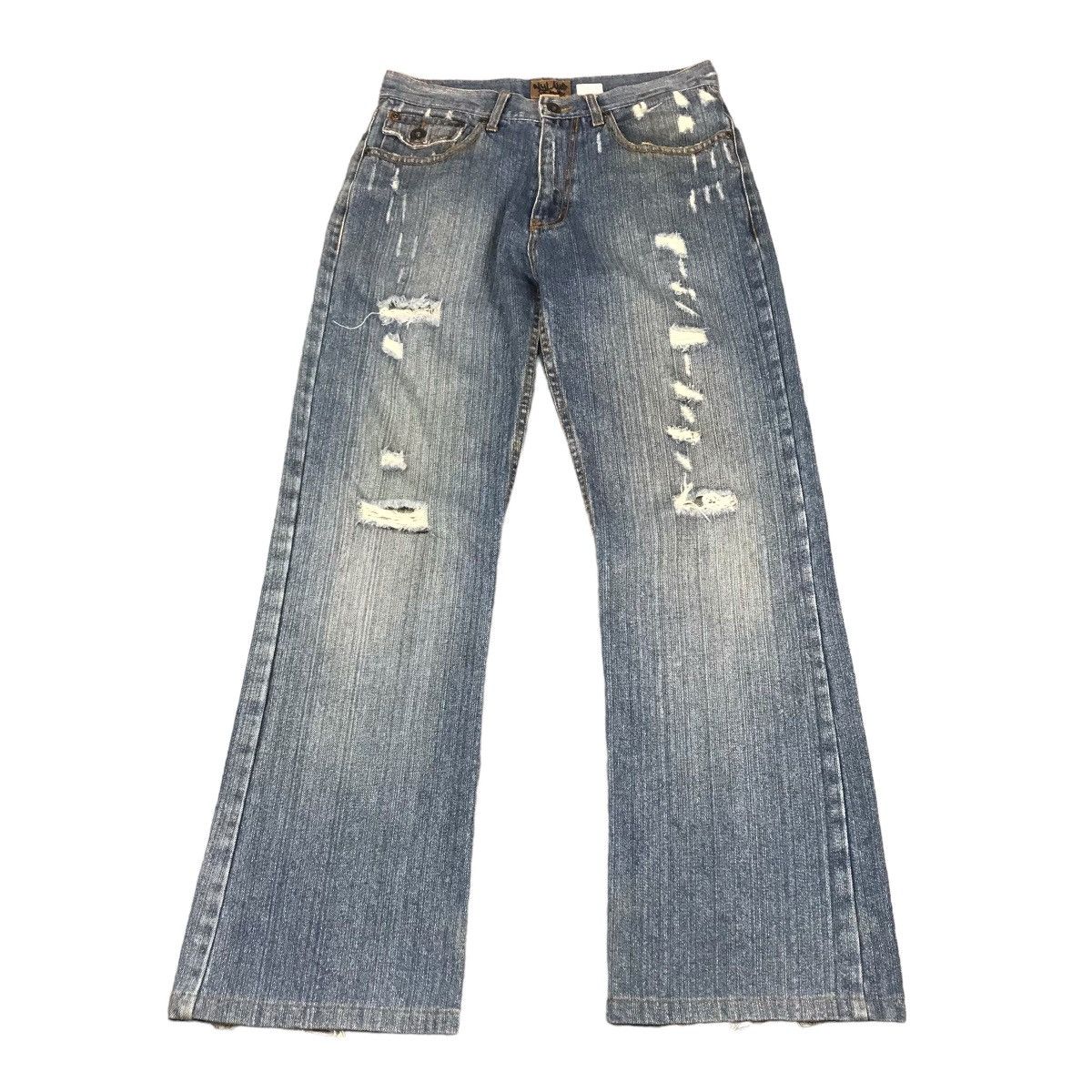 Other FLARE JENAS😈NYLAUS JEANS RIPPED DISTRESSED BOOTCUT PANTS Size US 30 / EU 46 - 1 Thumbnail