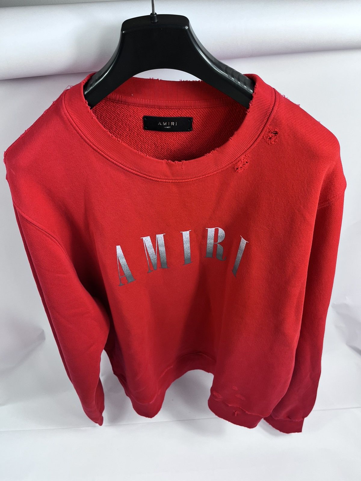 Amiri Oversized logo print distressed sweatshirt Size US L / EU 52-54 / 3 - 2 Thumbnail