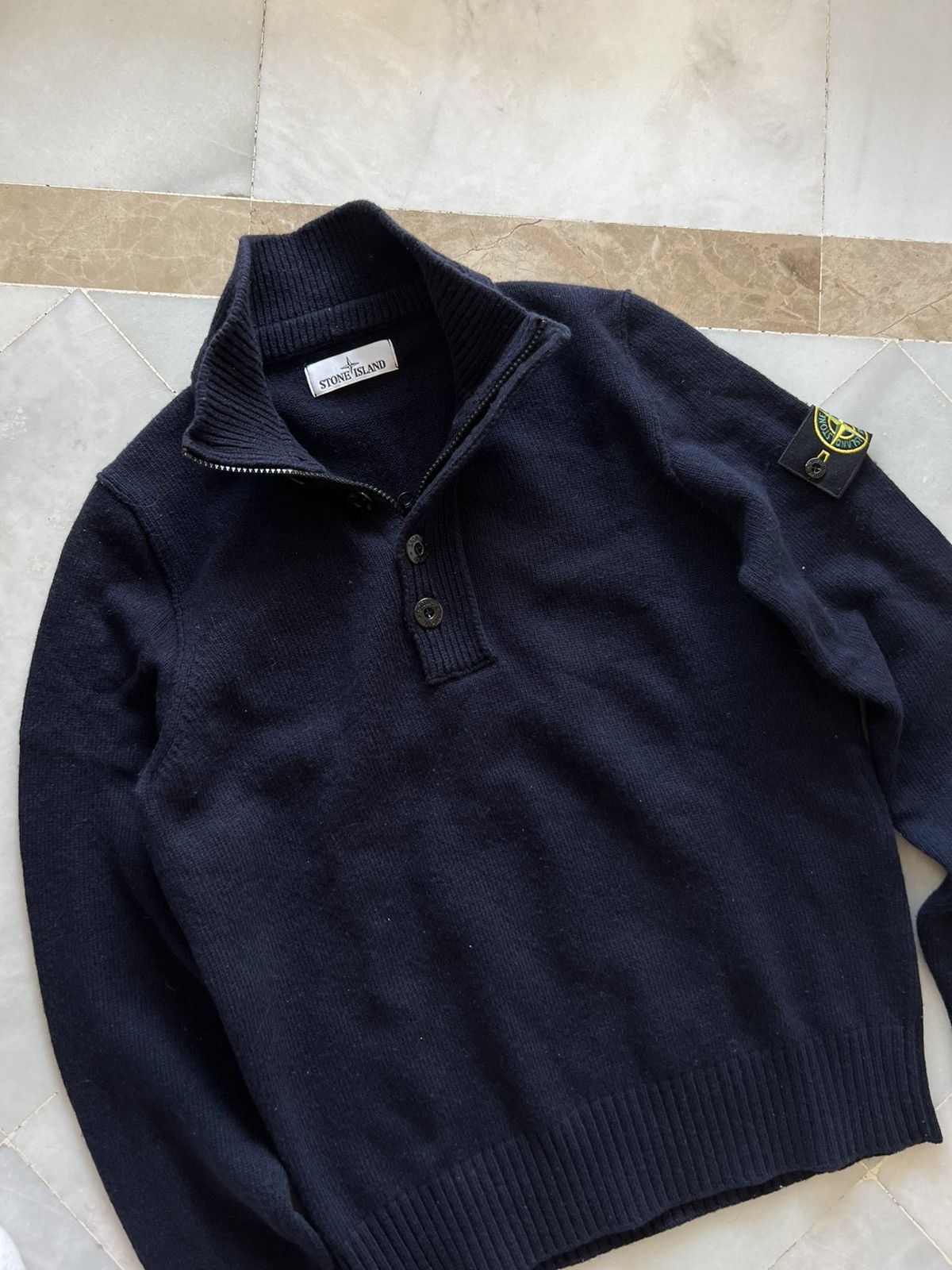Stone Island × Vintage Stone island turtleneck button sweater Size US M / EU 48-50 / 2 - 1 Thumbnail