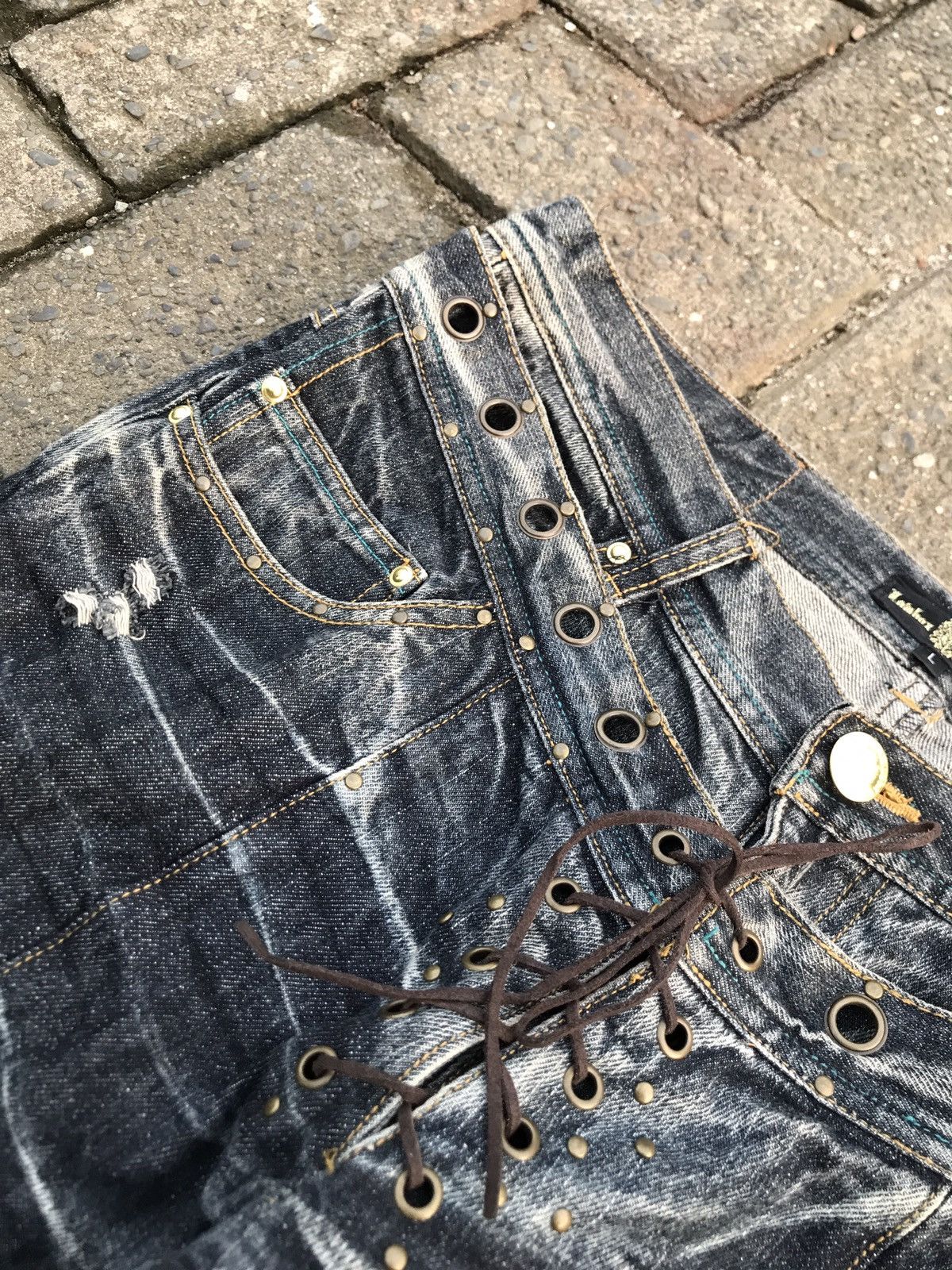 Japanese Brand Japanese brand Lowbox double waist denim Size US 33 - 6 Thumbnail