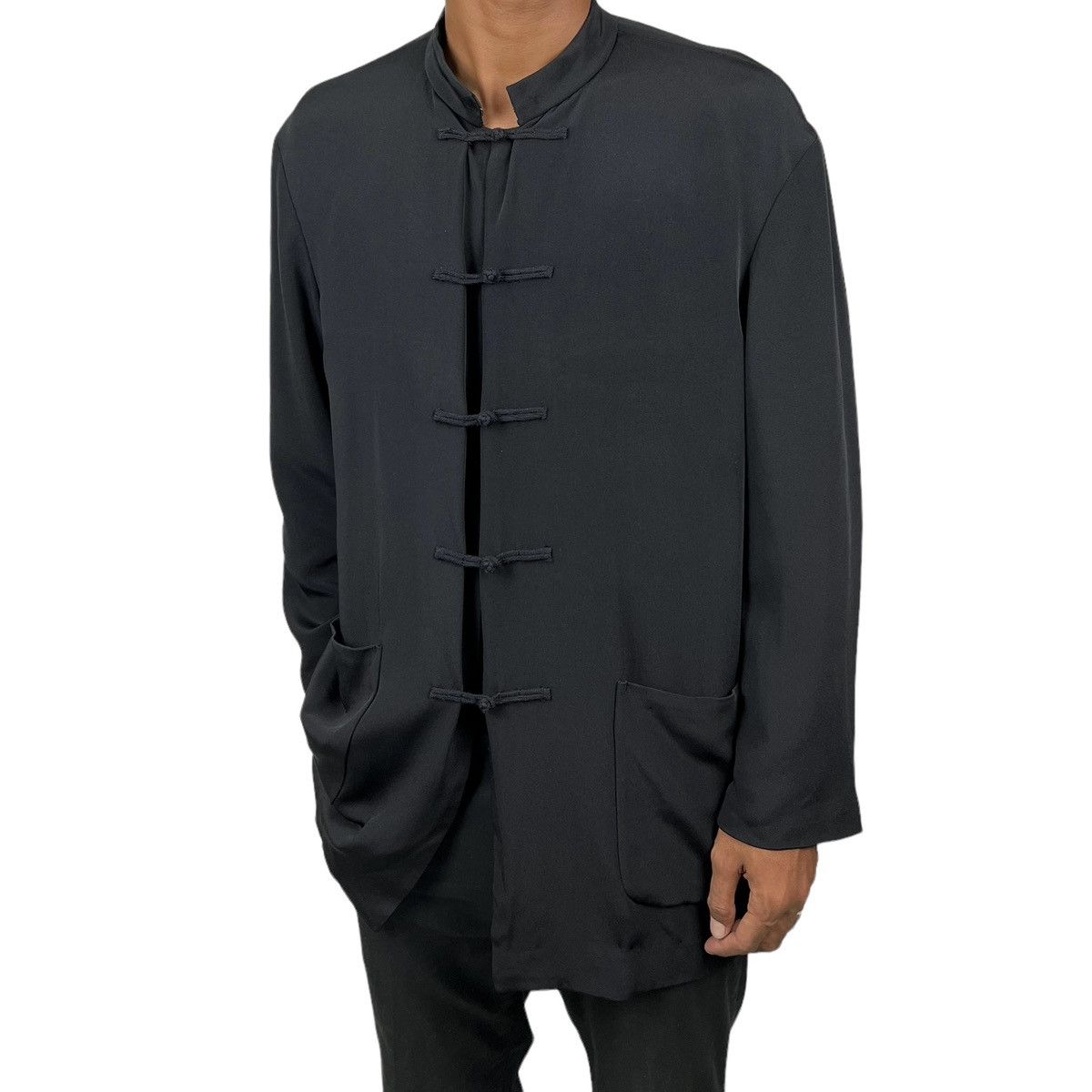 Yohji Yamamoto 💥 YS FOR MEN YOHJI YAMAMOTO SILK MANDARIN JACKET Size US L / EU 52-54 / 3 - 1 Thumbnail