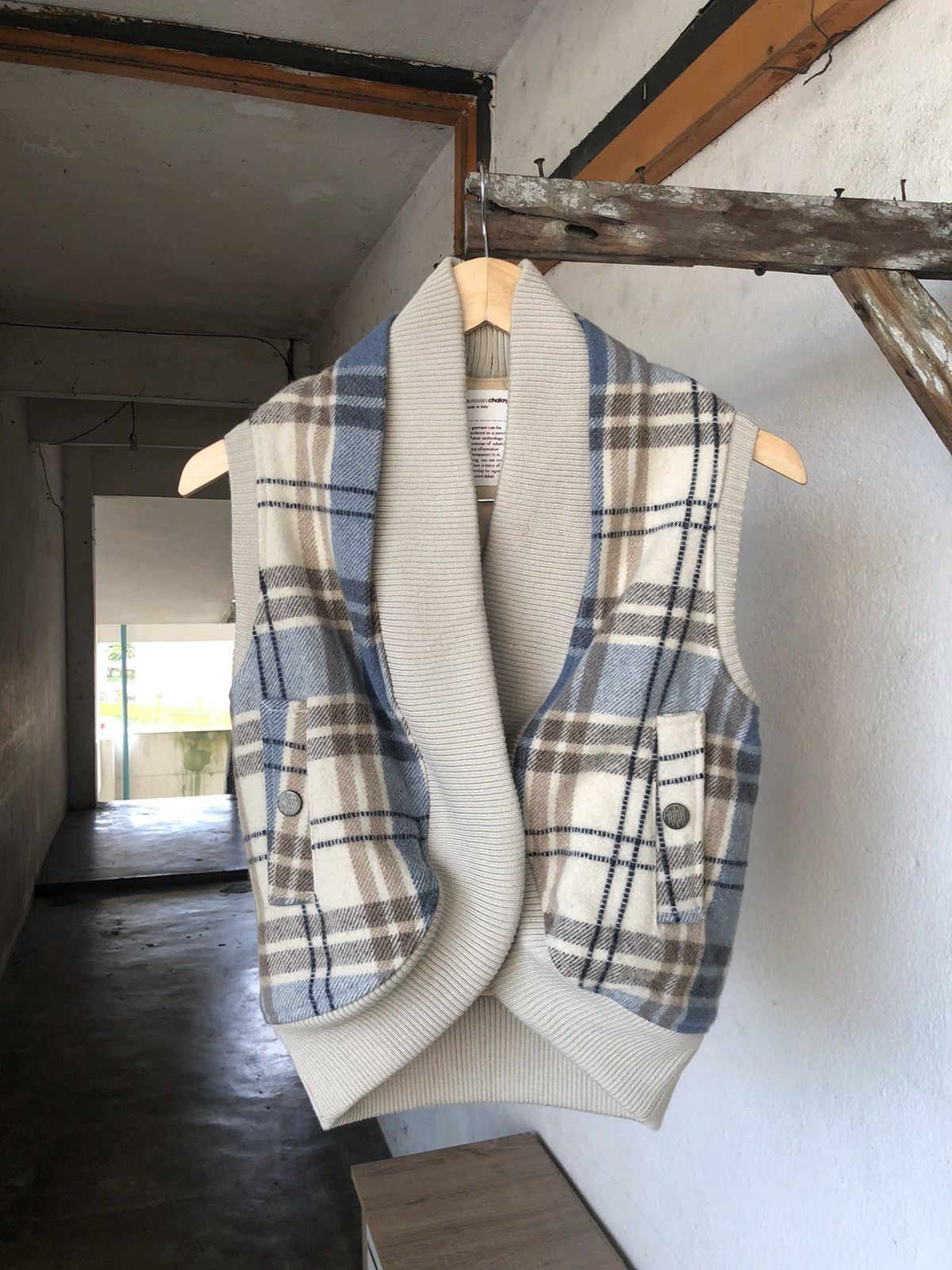 Hussein Chalayan Rare❗️Vintage Hussein Chalayan Checked Wool Vest Jacket Size XS / US 0-2 / IT 36-38 - 5 Thumbnail