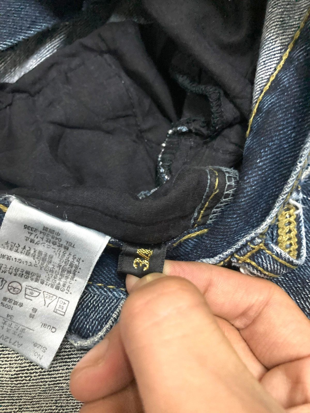 Japanese Brand Vintage 90s Punk Apestein Gold Line Jeans Size US 34 / EU 50 - 15 Thumbnail