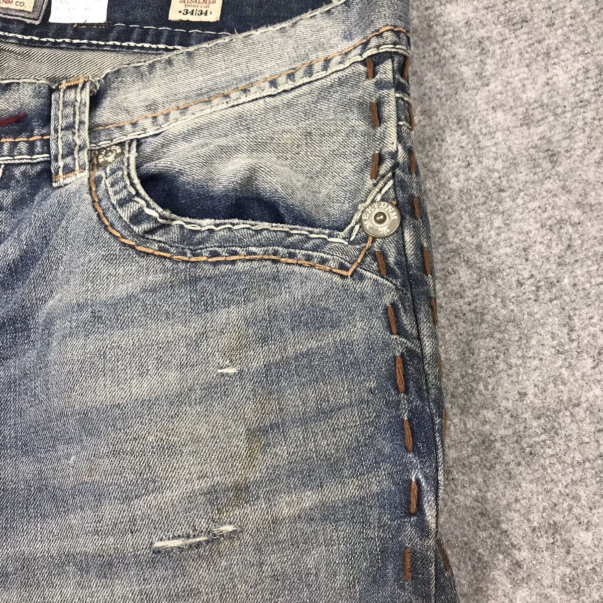 Japanese Brand × Mek Denim BLUE FADED🔥MEK DENIM DISTRESSED DENIM PANTS Size US 34 / EU 50 - 9 Thumbnail