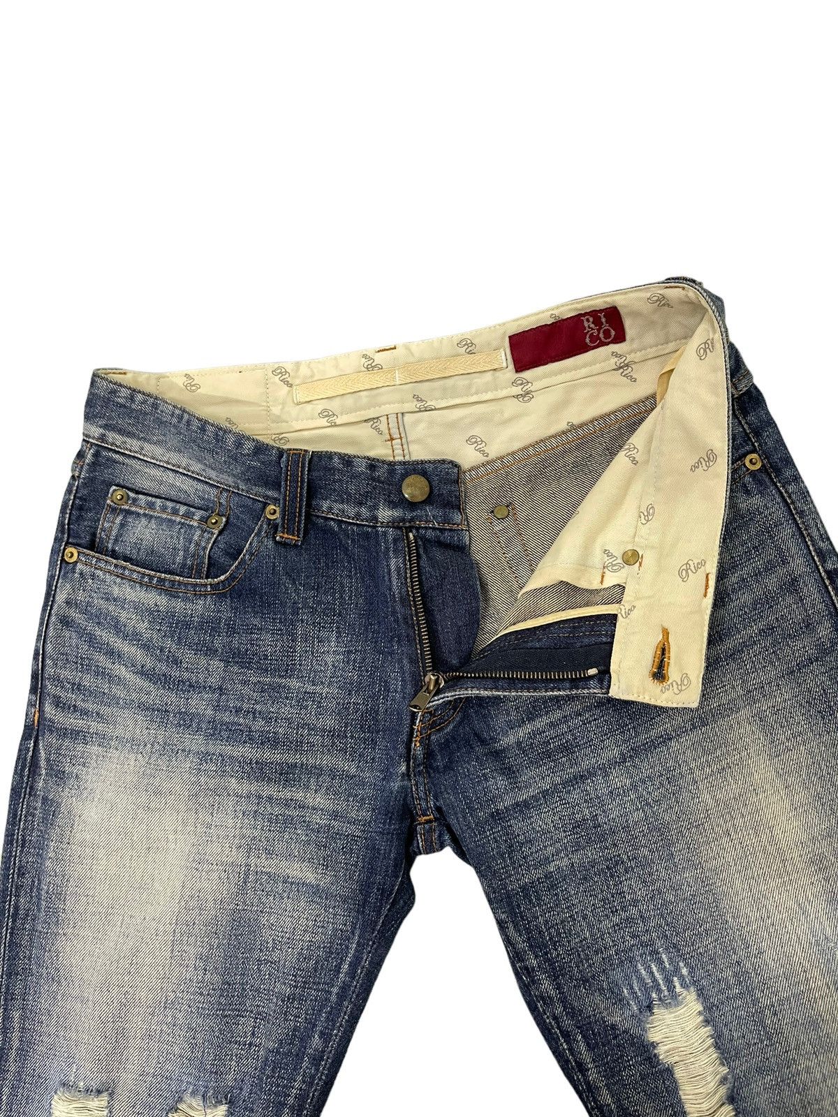 Japanese Brand Flare Jeans Rico Japan Distress Faded Low Rise Boot Cut 6🟦1 Size US 30 / EU 46 - 10 Thumbnail