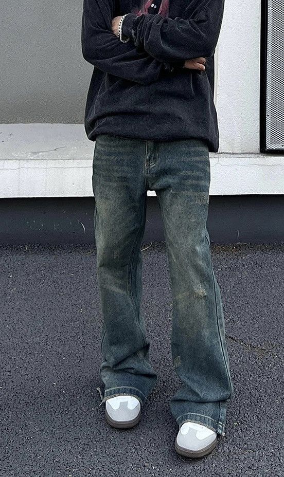 Vintage Autumn Blue Denim Pants
