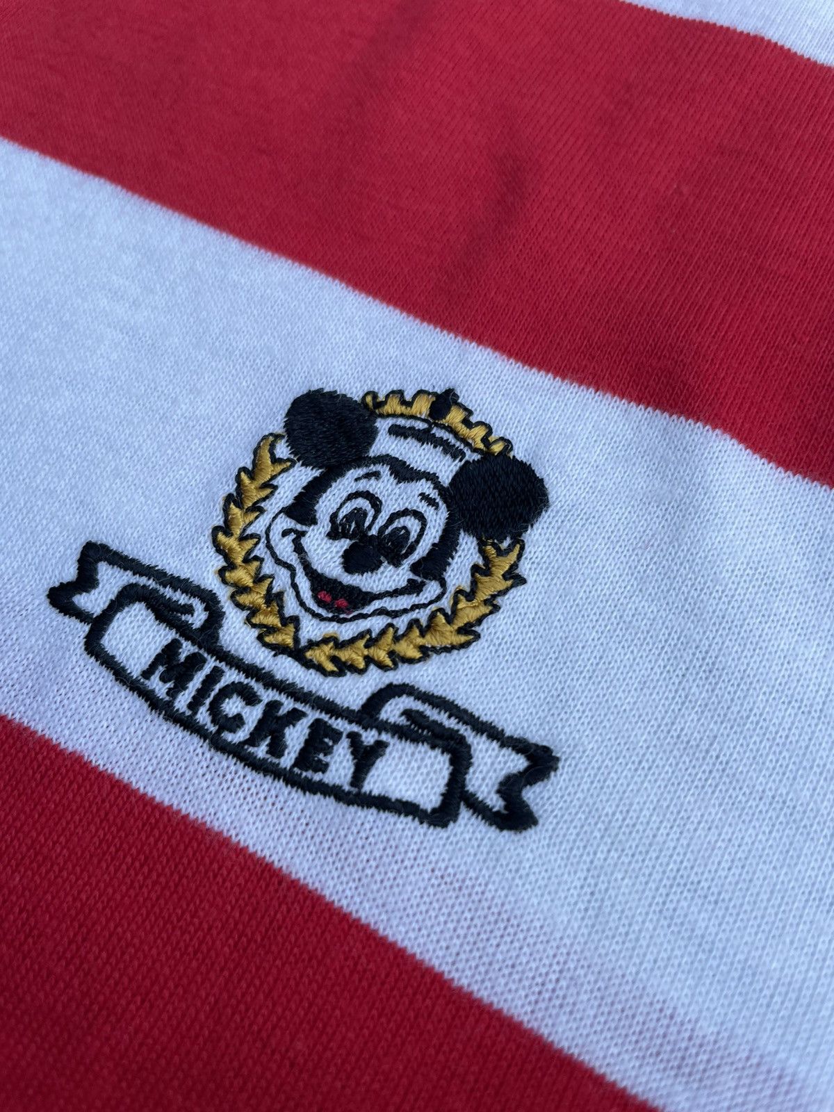 Disney Vintage Mickey Mouse 3 Quater Stripes Tshirt Size US XL / EU 56 / 4 - 10 Thumbnail
