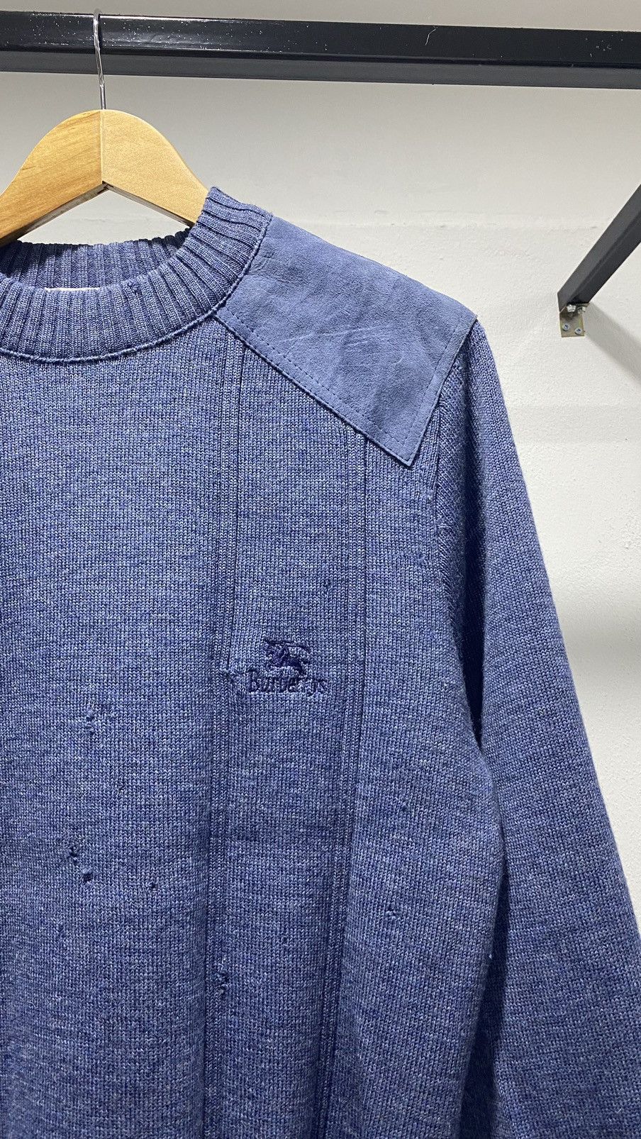 Burberry 🚨FINAL DROP🚨 Vintage Burberrys Wool Sweater Suede Padding Size US M / EU 48-50 / 2 - 2 Thumbnail