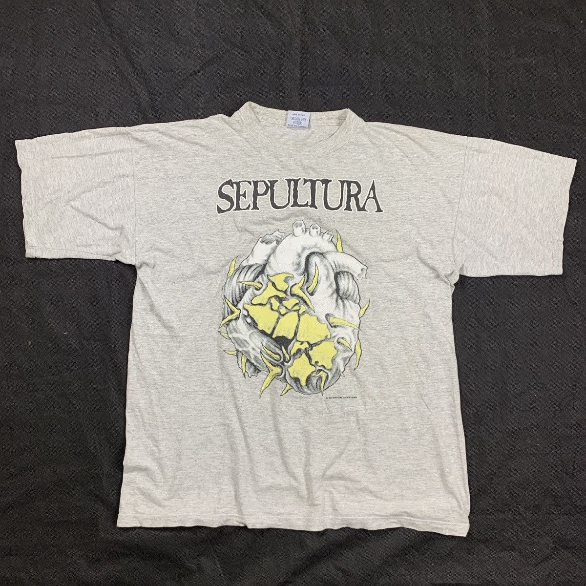 Band Tees × Vintage Rare vintage 1993 Sepultura Chaos AD Tour shirt blue grape Size US XL / EU 56 / 4 - 2 Thumbnail