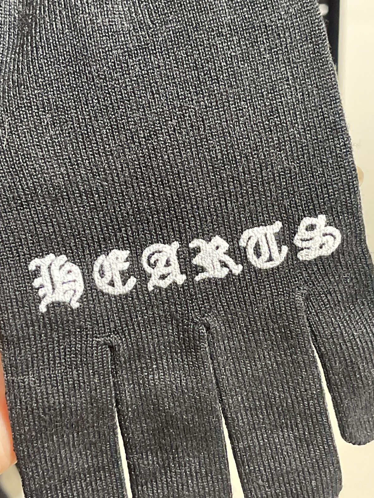 Chrome Hearts Chrome Hearts Script Cross Logo Gloves Size ONE SIZE - 4 Thumbnail