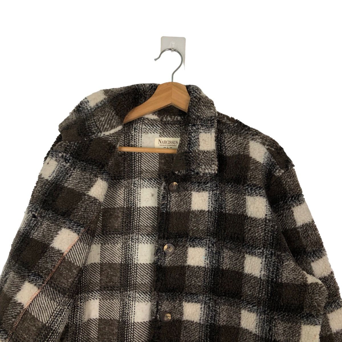 Japanese Brand VINTAGE FLANEL WOOL JACKET NARCISSUS ISSEY MIYAKE JAPAN Size US L / EU 52-54 / 3 - 9 Thumbnail