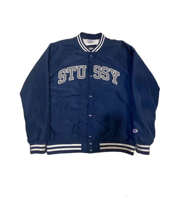 Vintage Rare Vintage Stussy x Champion Varsity Jacket | Grailed