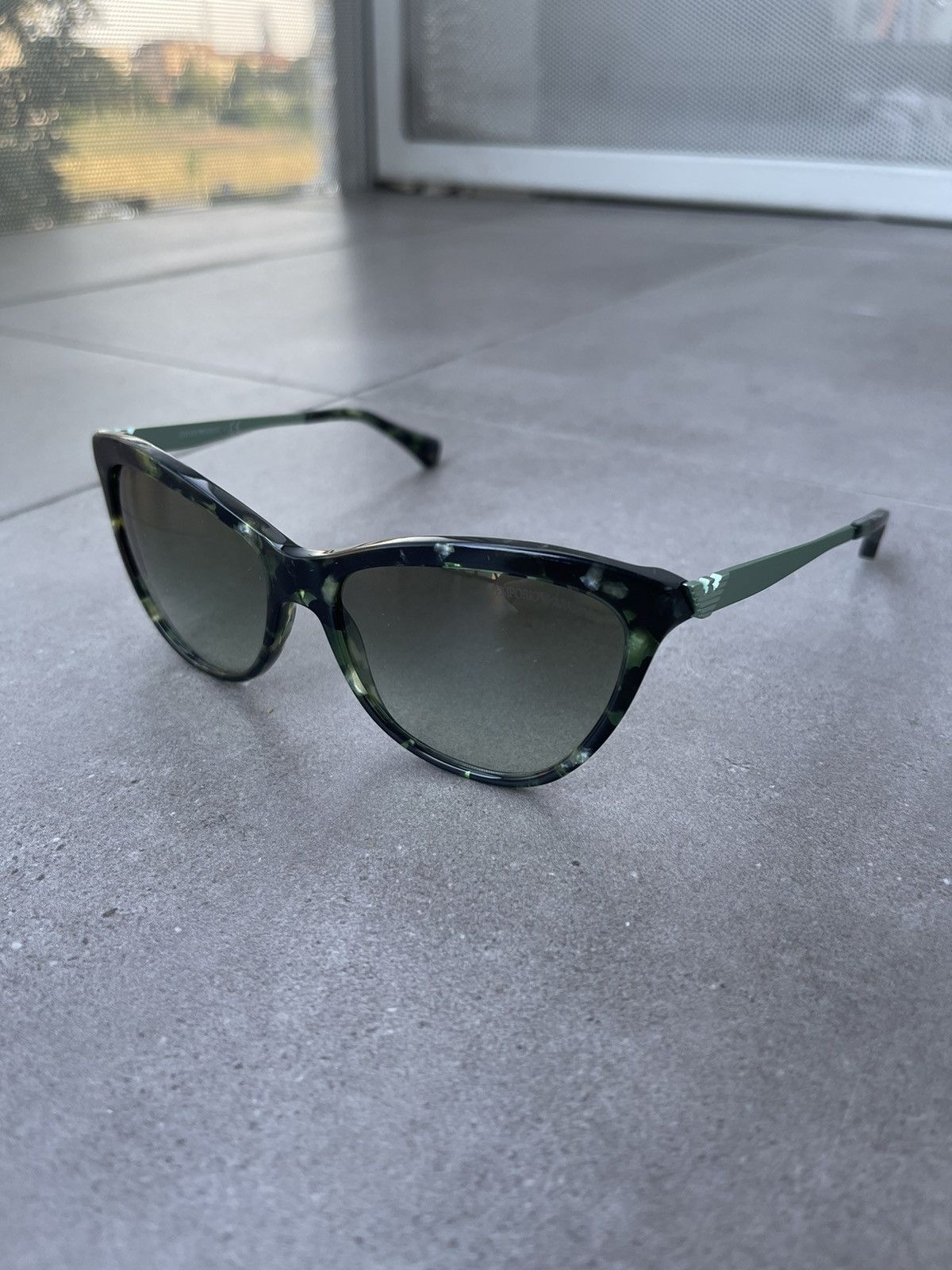 Emporio Armani Emporio Armani EA4030 5227/8E Marble Green Sunglasses Size ONE SIZE - 2 Thumbnail