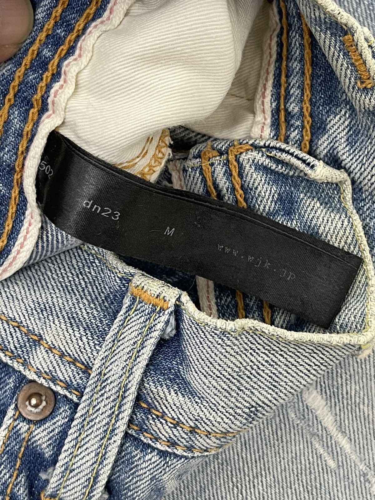 Japanese Brand Flare Jeans WJK Japan Distress Banana Curv Leg Boot Cut 6🟦0 Size US 30 / EU 46 - 19 Thumbnail