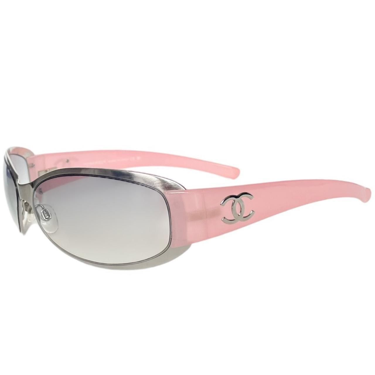 Chanel Chanel Sunglasses vintage logo wraparound rimless pink y2k