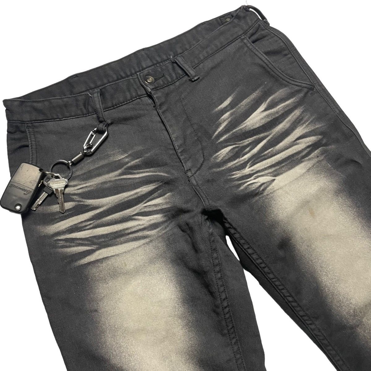 If Six Was Nine × Le Grande Bleu (L.G.B.) 🇯🇵 SEMANTIC DESIGN BLEACH PUNK GOTHIC PANTS Size US 32 / EU 48 - 6 Thumbnail