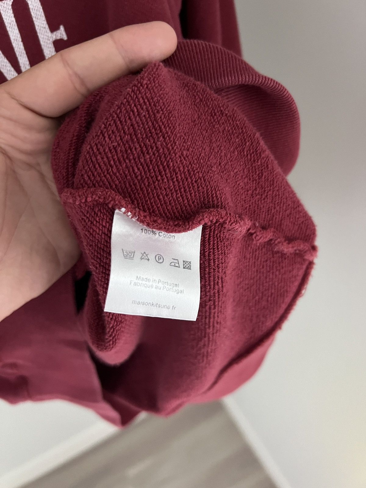 Maison Kitsune Maison Kitsune Burgundy Cotton Sweatshirt Size XL / US 12-14 / IT 48-50 - 7 Thumbnail