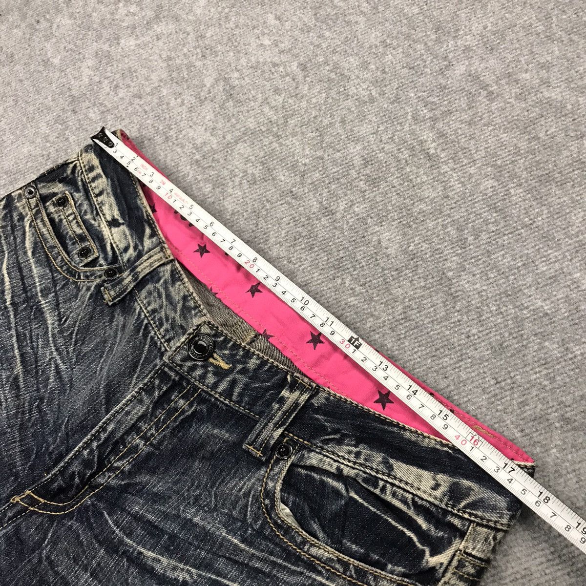 Japanese Brand ACID WASH JEANS JAPANESE PUNK BLUE FADED DISTRESSED PANTS Size US 34 / EU 50 - 20 Thumbnail