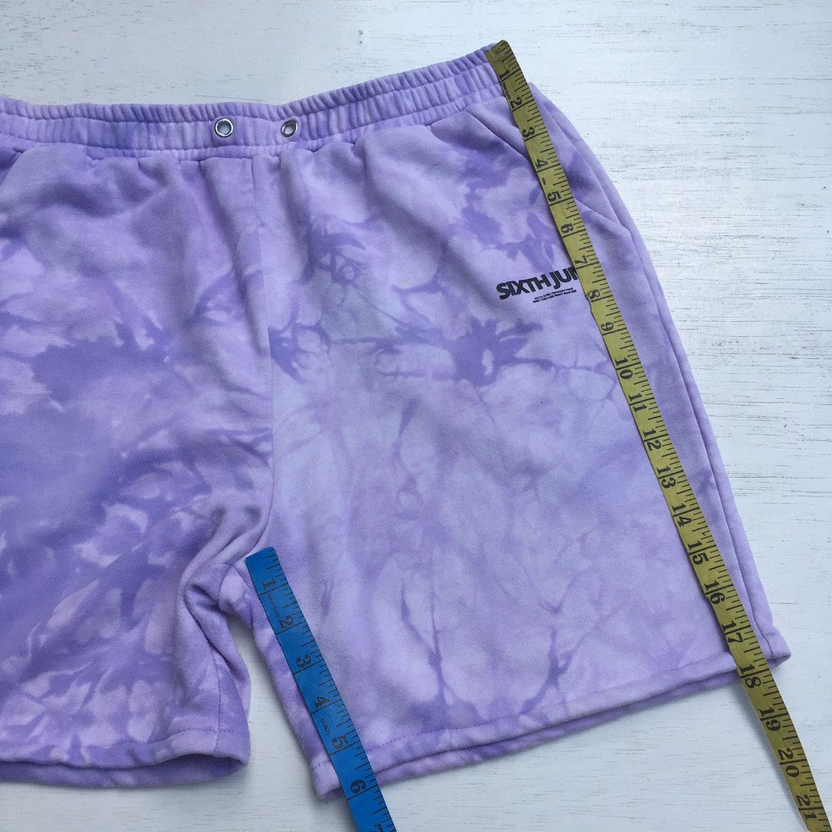 Designer × Sixth June Paris × Vintage 2008 SIXTH JUNE TIE DYE SHORTS Size US 32 / EU 48 - 23 Thumbnail