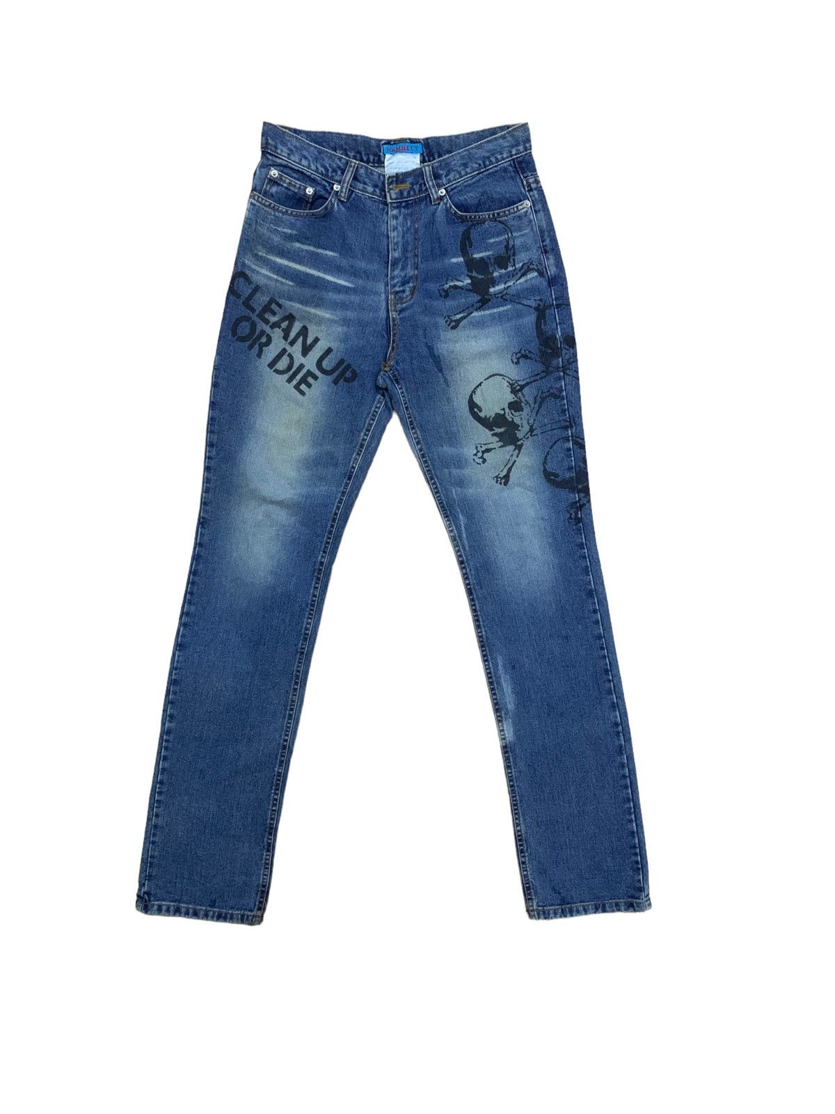 If Six Was Nine × Le Grande Bleu (L.G.B.) × Who Decides War Katharine Hamnett Clean Up Or Die Punk Jeans Size US 31 - 1 Thumbnail