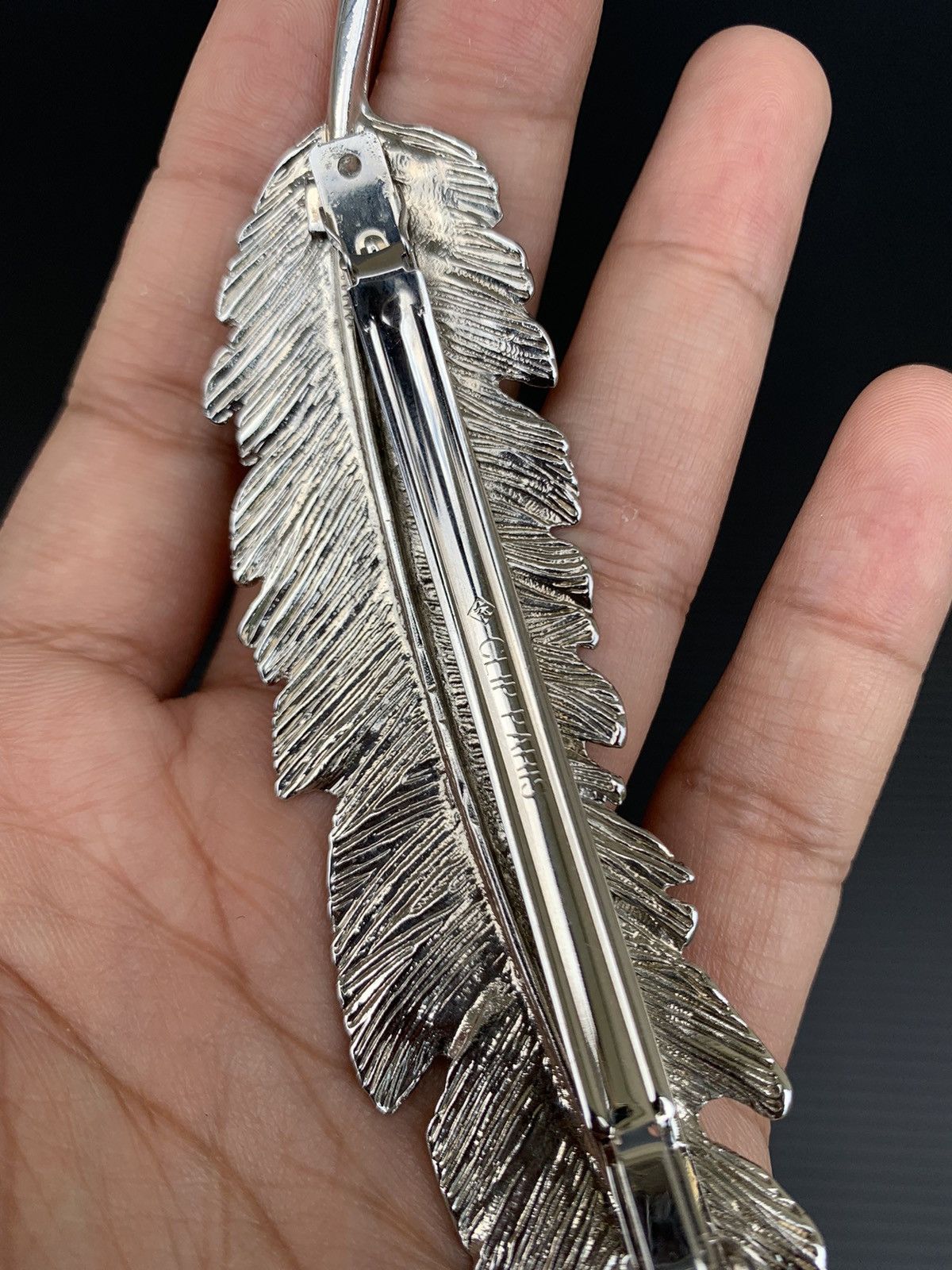 Vintage Clip Paris Silver Leaf Feather Hair Clip Goros style Size ONE SIZE - 3 Thumbnail
