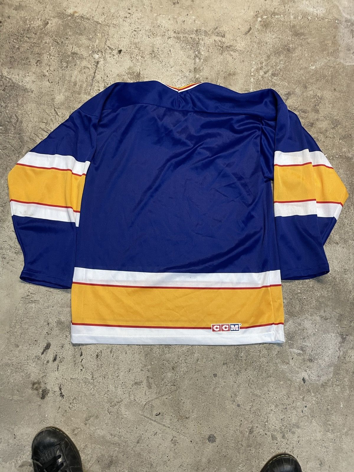 Vintage BLANK HOCKEY JERSEY FROM CCM YELLOW BLUE WHITE | Grailed