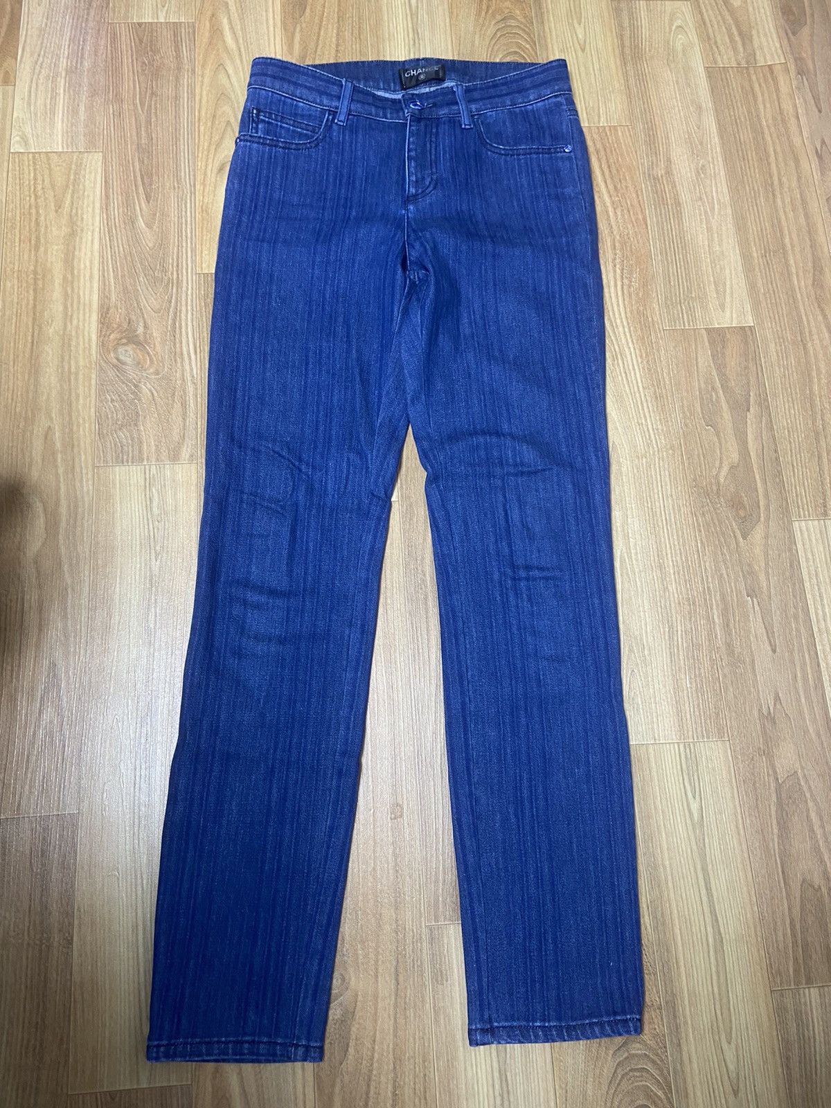 Chanel 36 Chanel striped washing denim pants jeans Size 26" / US 2 / IT 38 - 1 Thumbnail