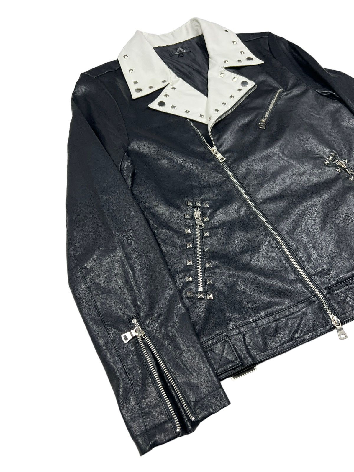 BERNINGS SHO Bernings Sho Studded Double Collar Faux Leather Jacket Size US S / EU 44-46 / 1 - 5 Thumbnail