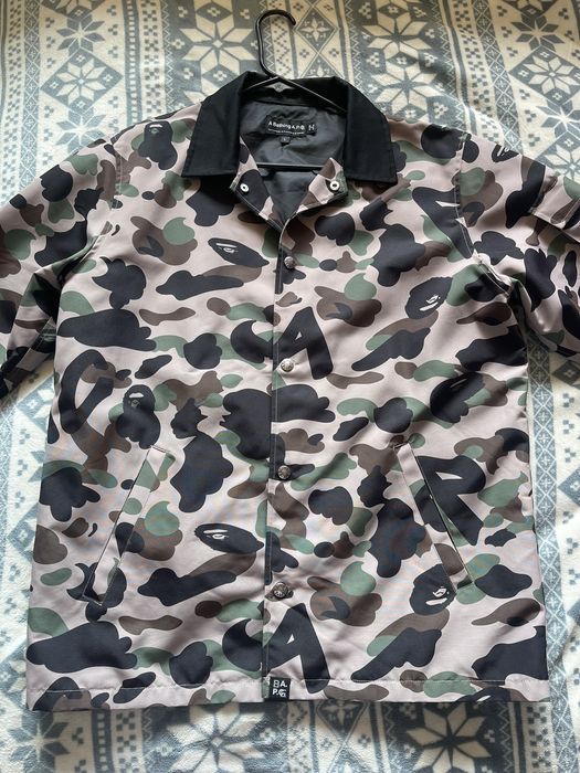 Bape Bape x A.P.C. Camo Coach Jacket | Grailed