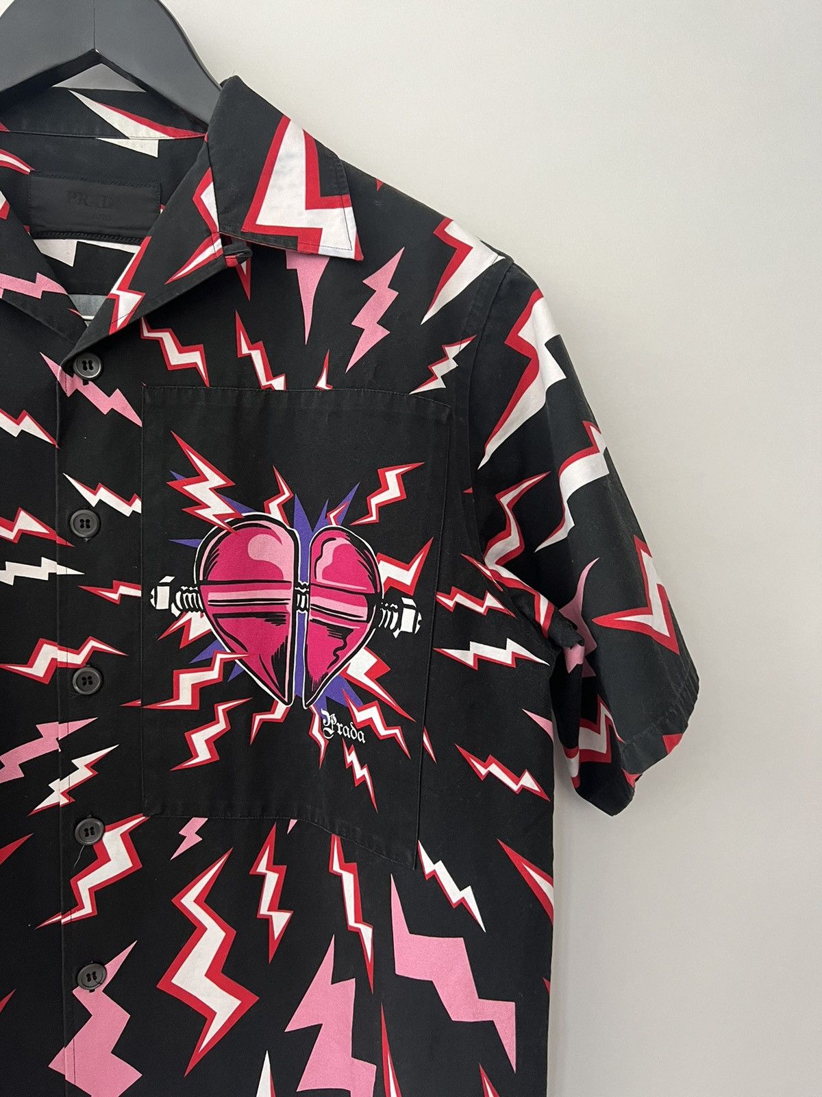 Prada Prada Printed Thunder Cotton Poplin Shirt Size US S / EU 44-46 / 1 - 4 Thumbnail