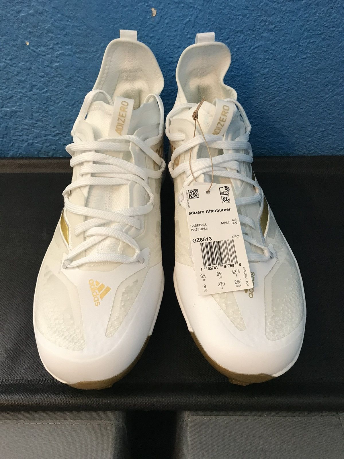NEW Adizero AfterBurner NWV Gold Baseball Cleats Size - Main Image