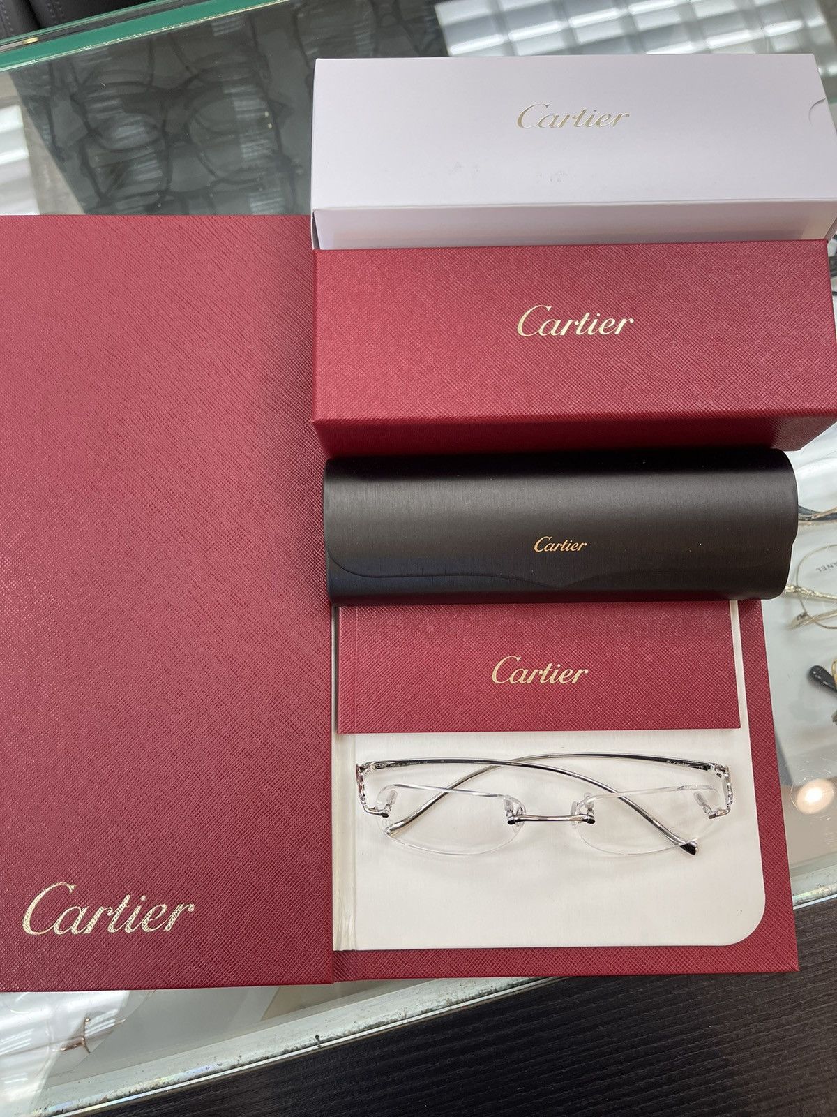 Cartier NEW Cartier Platinum Panther Eyeglasses Glasses CT0058 Size ONE SIZE - 2 Thumbnail