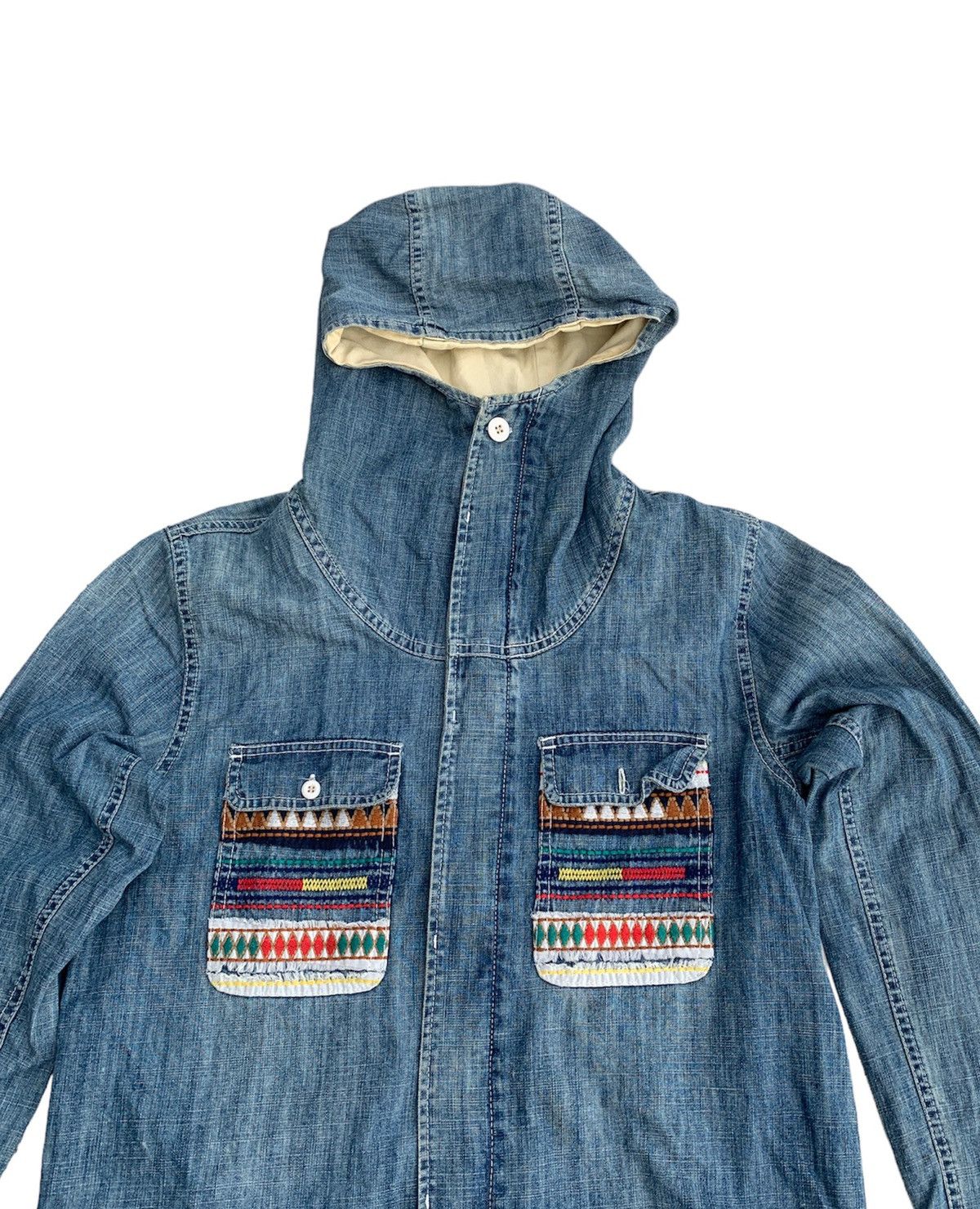 go slow caravan Go slow caravan Japan navajo style hoodie denim jacket Size US M / EU 48-50 / 2 - 3 Thumbnail