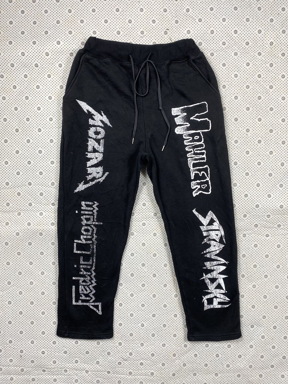 Japanese Brand Joggerpant With Iconic Heavymetal Band Font Size US 35 - 1 Thumbnail