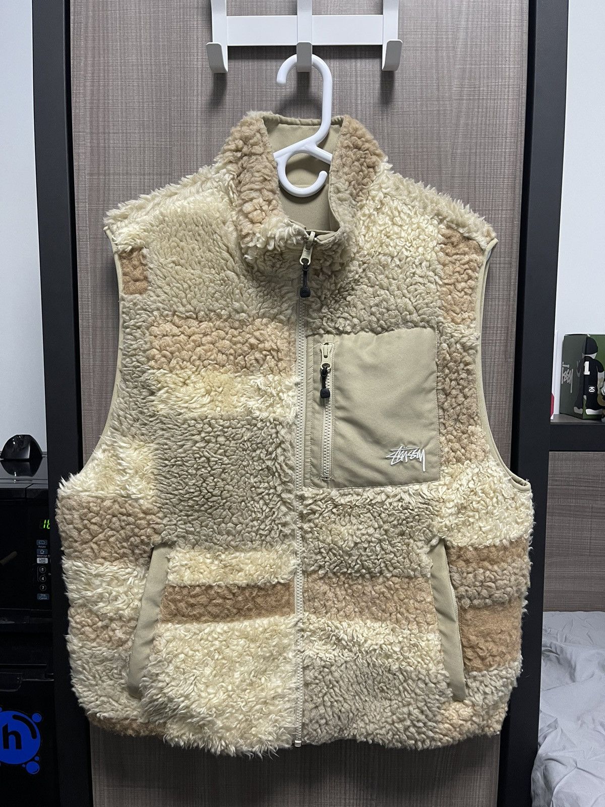 Stussy Colorblock Reversible Sherpa Vest | Grailed