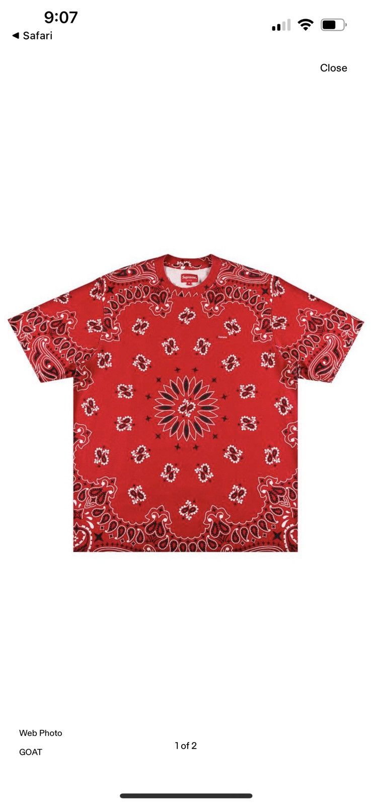 Supreme red bandana tee