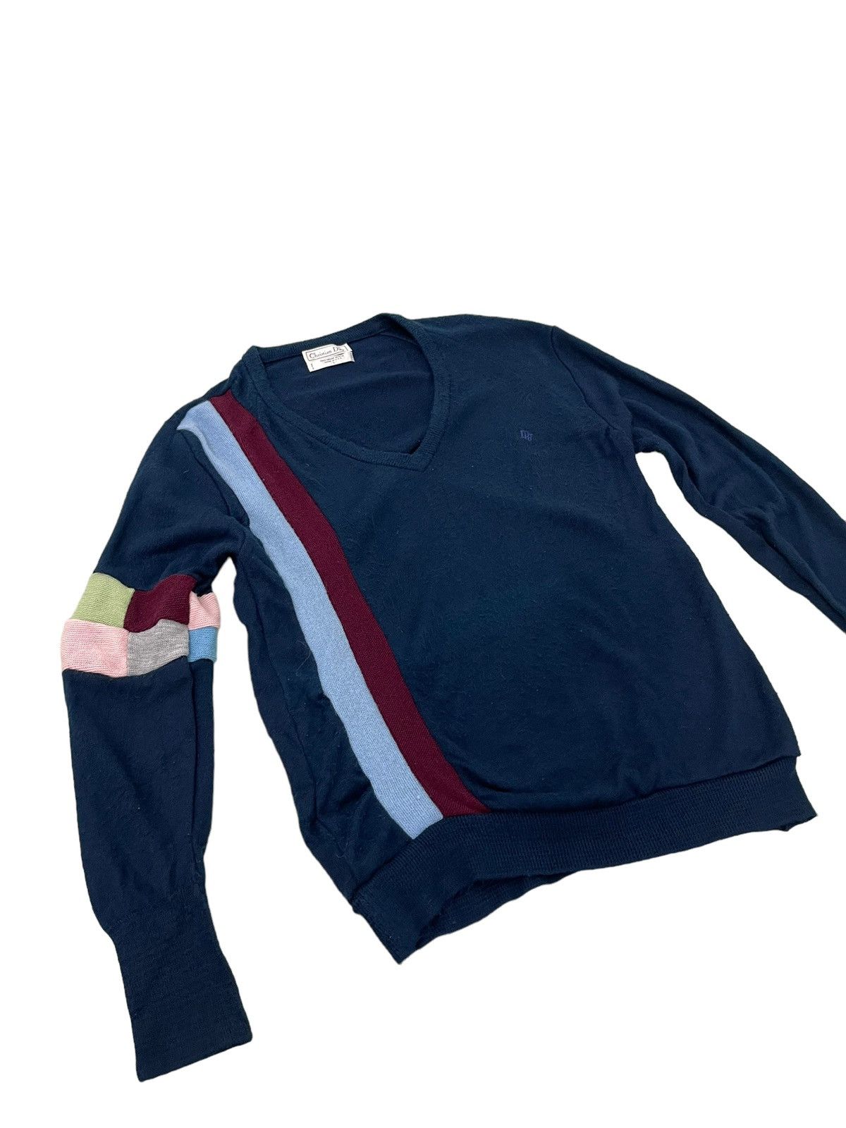 Christian Dior Monsieur Vtg Christian Dior Sweatshirt Striped Wool Like 5🟩0 Size US L / EU 52-54 / 3 - 2 Thumbnail