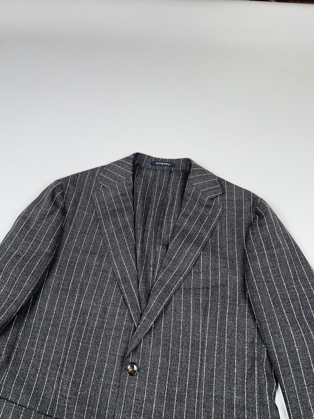 Suitsupply Suitsupply Striped Wool Havana Patch Traveler Blazer Jacket Size 40R - 7 Thumbnail