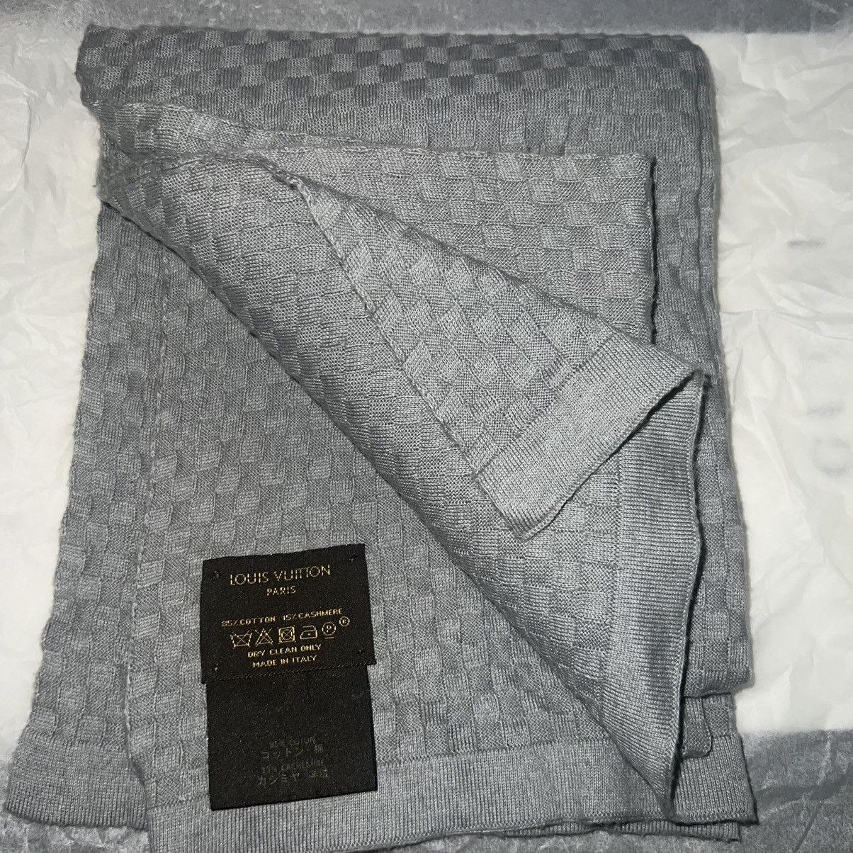 Louis Vuitton grey x Nigo Cashmere LV Made Scarf