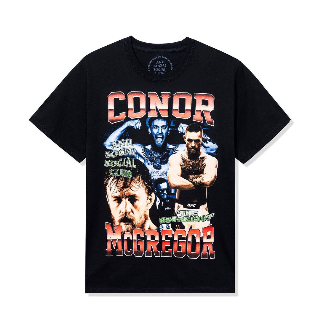 image of Antisocial Social Club X Ufc Conor Mcgregor Rap Tee in Black, Men's (Size 2XL)