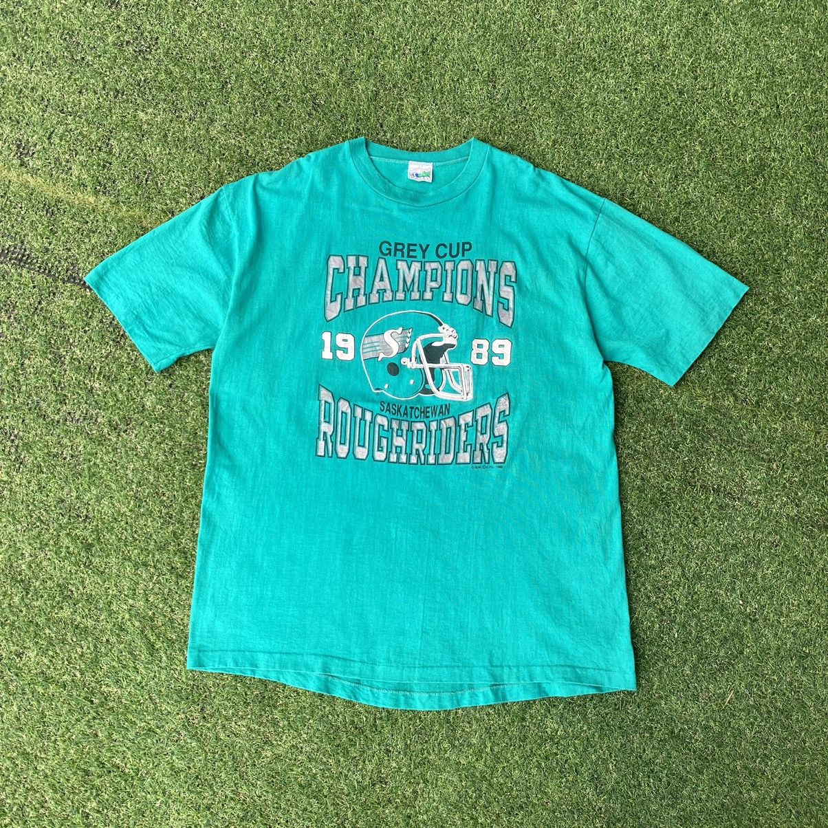 Vintage Vintage 80s Saskatchewan Roughriders Canadian Football Tee Size US XL / EU 56 / 4 - 1 Thumbnail