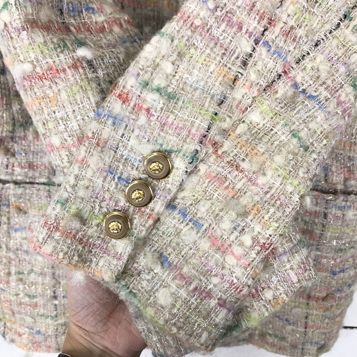 Japanese Brand VINTAGE TWEED JACKET ITALIAN MADE COUTURE BY CLARA DELLA Size US S / EU 44-46 / 1 - 11 Thumbnail