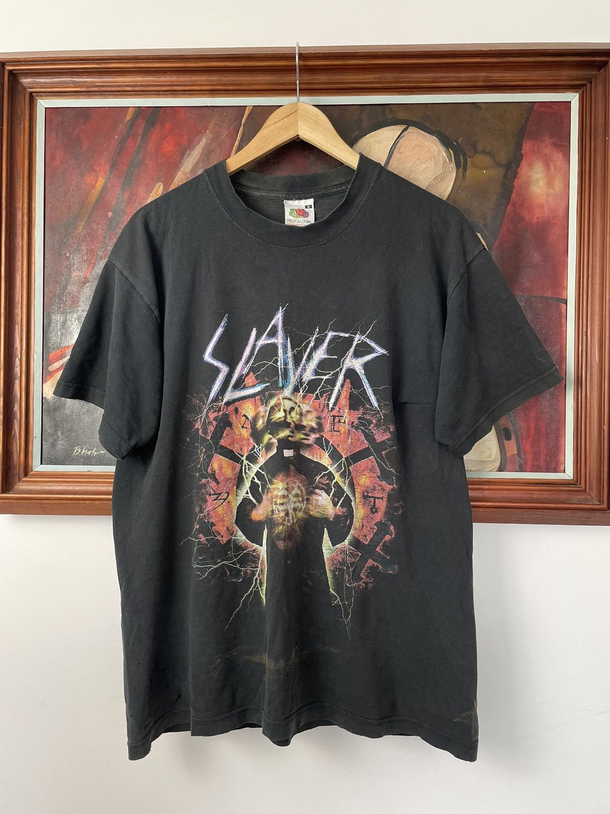 Band Tees Vintage Slayer Band Tour Tee Washed Distressed Death Y2k 90s Size US M / EU 48-50 / 2 - 1 Thumbnail