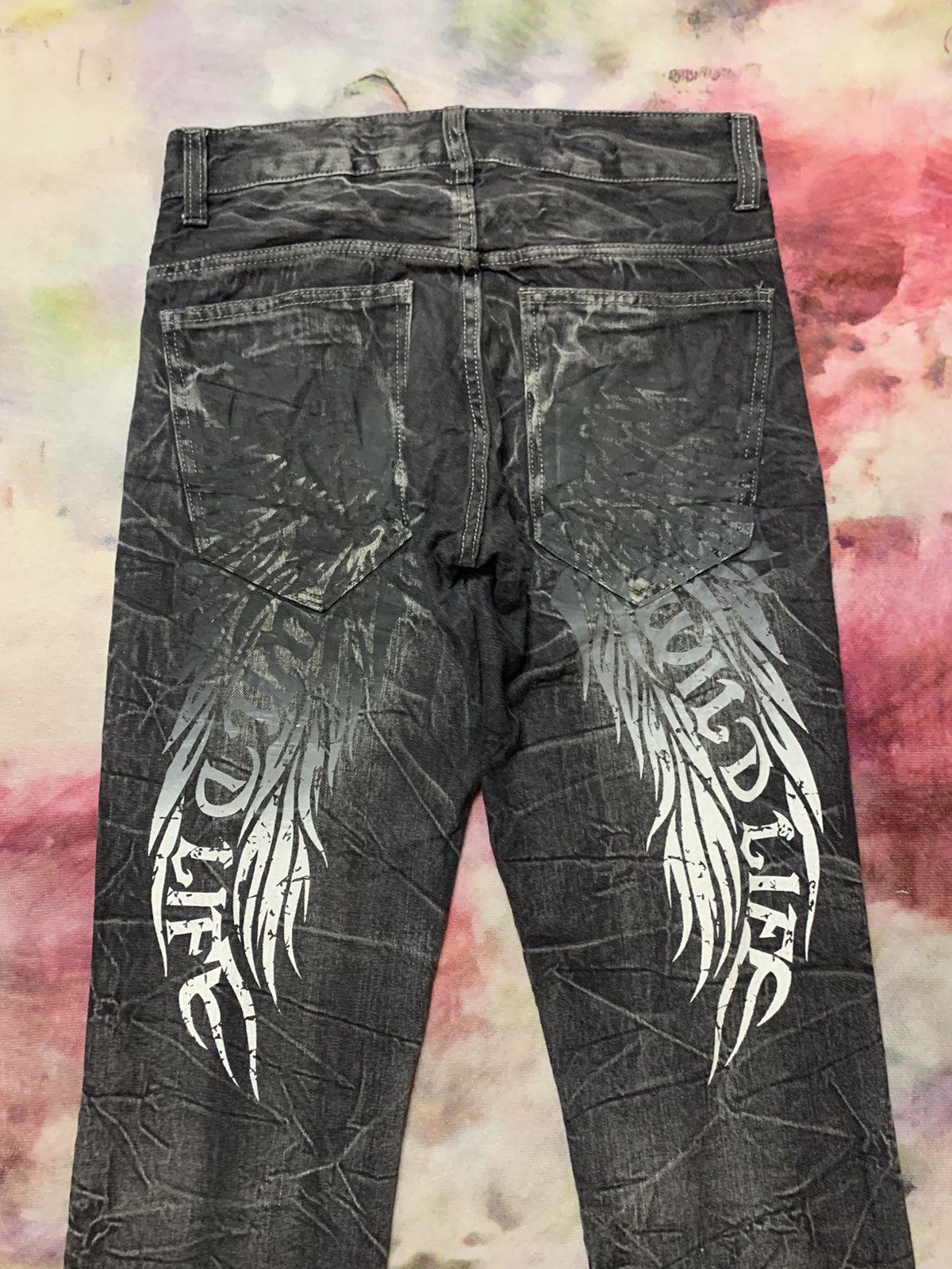 Hysteric Glamour Japanese Brand WILD LIFE Acid Wash Black Washed Denim Size US 32 / EU 48 - 3 Thumbnail