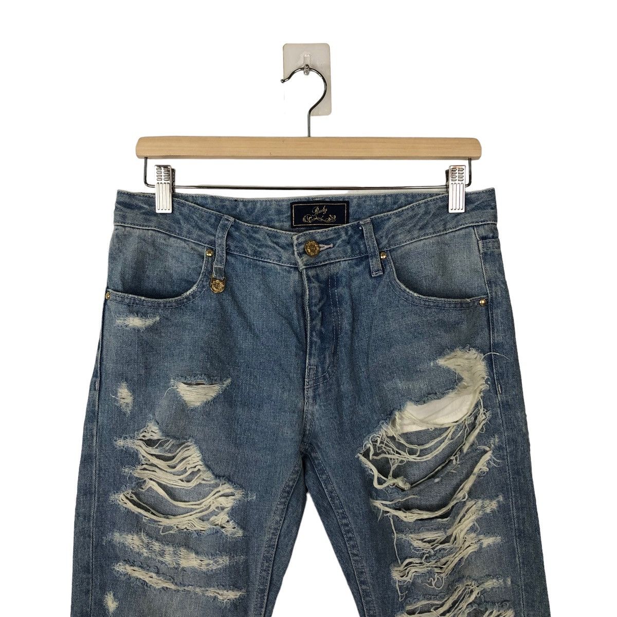 Japanese Brand VINTAGE RADY DISTRESSED DENIM PANTS PUNK DESIGN Size US 30 / EU 46 - 2 Thumbnail