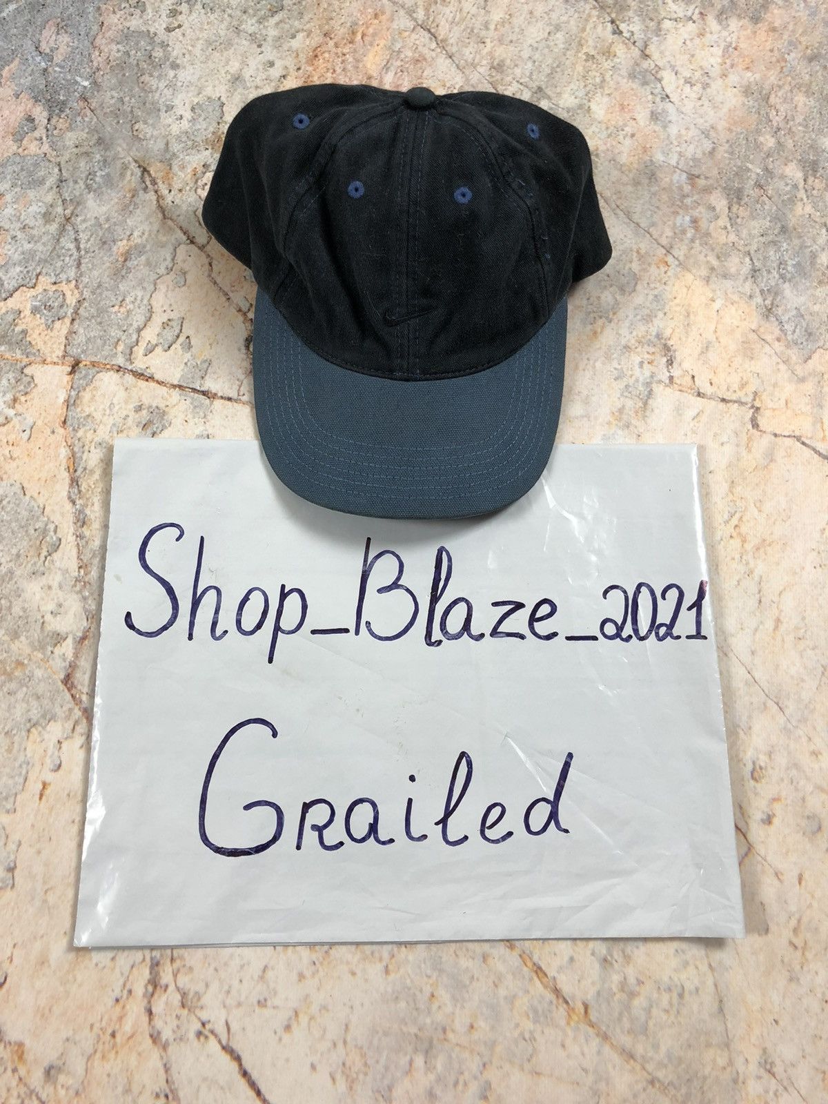 Nike × Vintage Nike vintage hat cap black big logo Size ONE SIZE - 6 Thumbnail