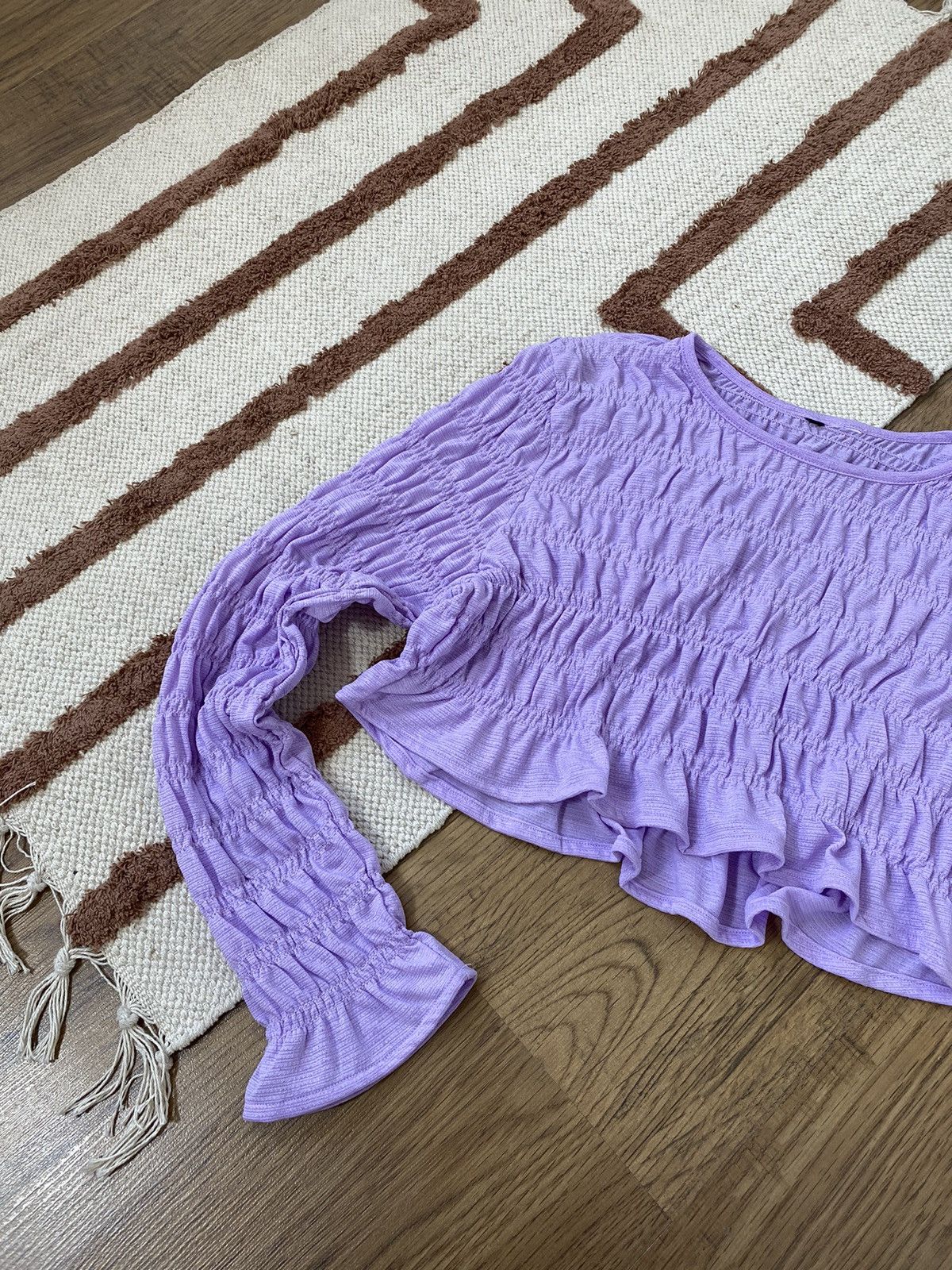 Vintage PURPLE QUILTED CROPPED LONGSLEEVE Size M / US 6-8 / IT 42-44 - 2 Thumbnail