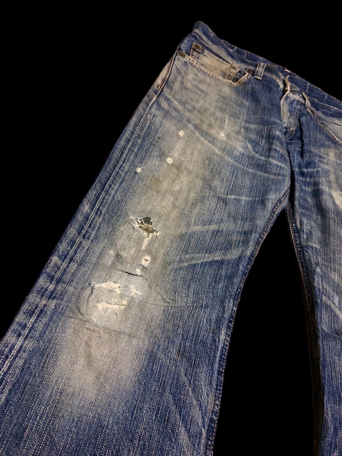 Edwin FLARED⚡️⚡️EDWIN BLUE TRIP DISTRESSED DENIM Size US 32 / EU 48 - 4 Thumbnail